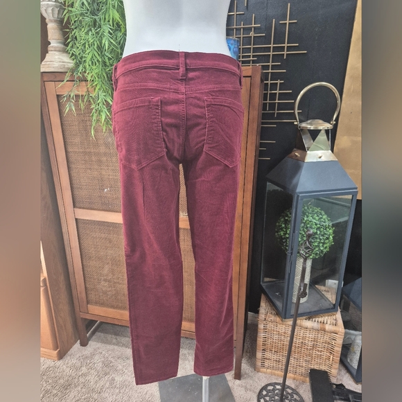 LOFT Deep Red Corduroy Trousers - Picture 5 of 9